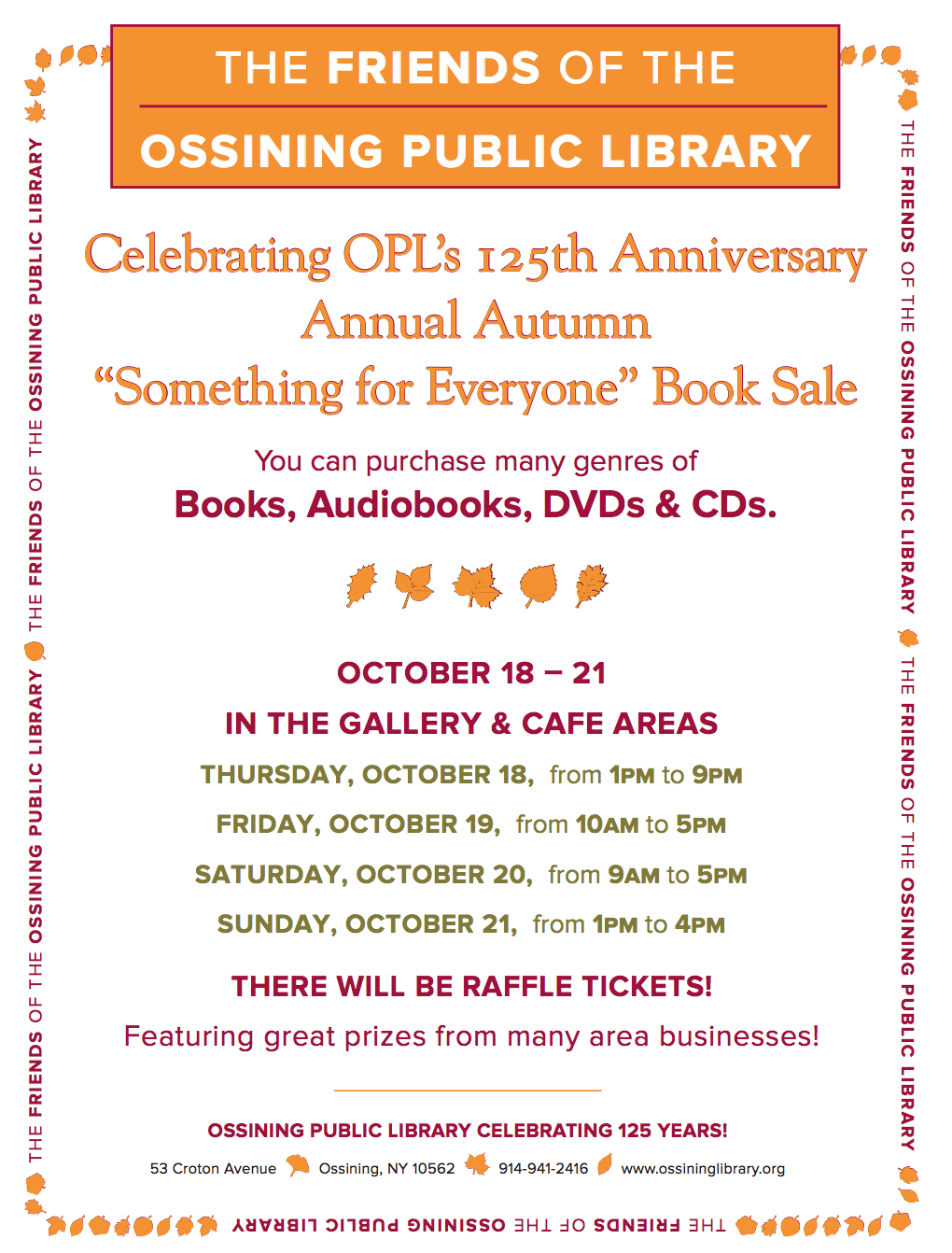 Ossining Public Library Book Sale 2018
