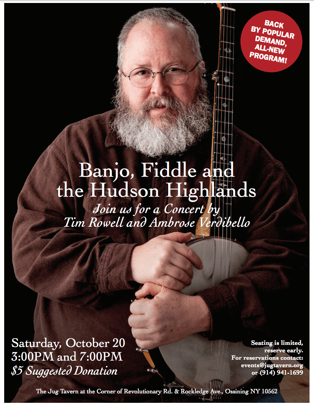 Banjo, Fiddle and the Hudson Highlands: A Concert by Tim Rowell and Ambrose Verdibello