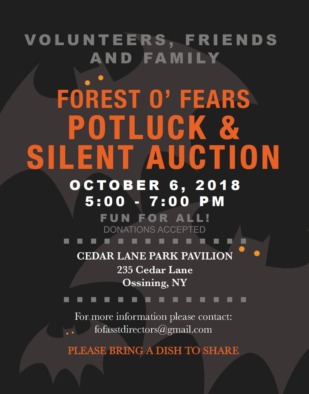 Forest O Fears Pot Luck and Silent Auction