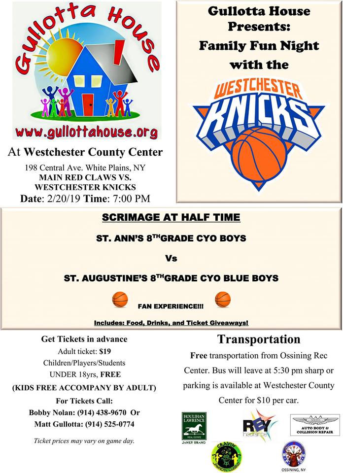 family fun night with Westchester Knicks
